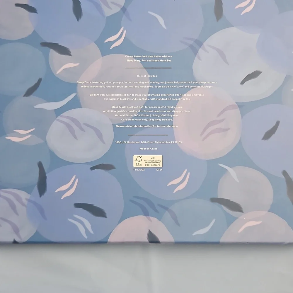 Sweet Dreams Sleep Diary, Pen & Mask Set - Blue and Gold
